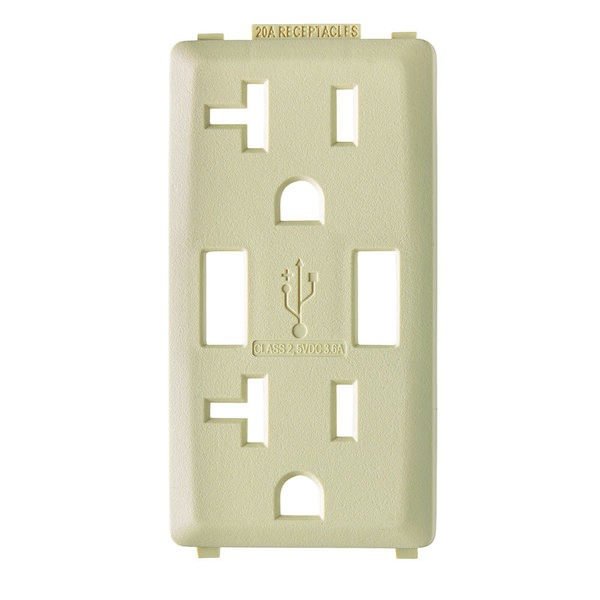 Leviton COMBINATION DEVICE SWITCH COLOR CHNG KIT 20A USB CHRGR/TR RCPT NS RKAA2-NS